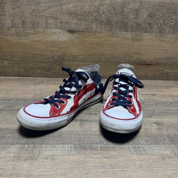 Converse All Star American Flag Canvas Low Top Sneakers Women's Size 9.5 - Picture 1 of 7